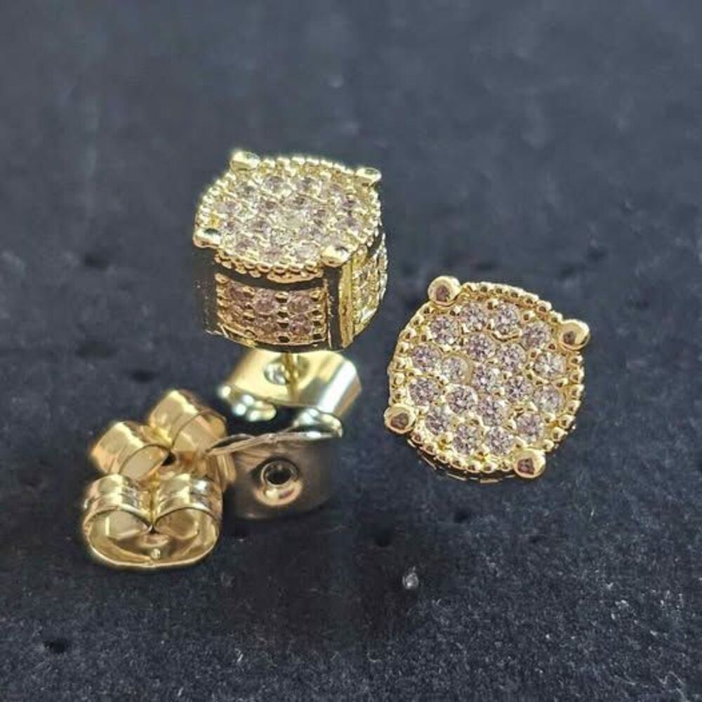 8.8mm VVS1 Moissanite Stud Earrings – D Color / VVS1 Clarity – 925 Rose Color